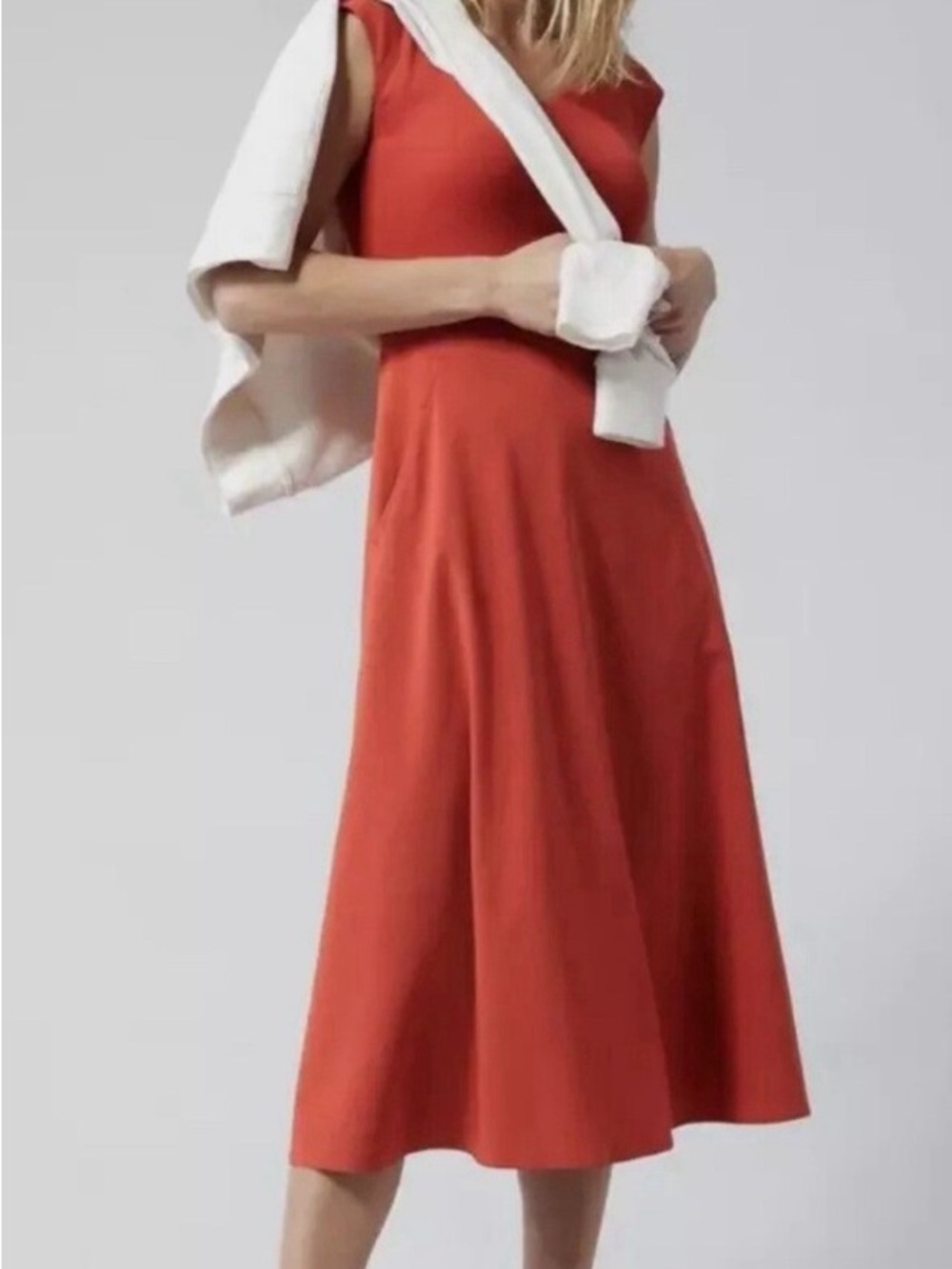 Athleta Orange Midi Dress-Style Athletic Dress